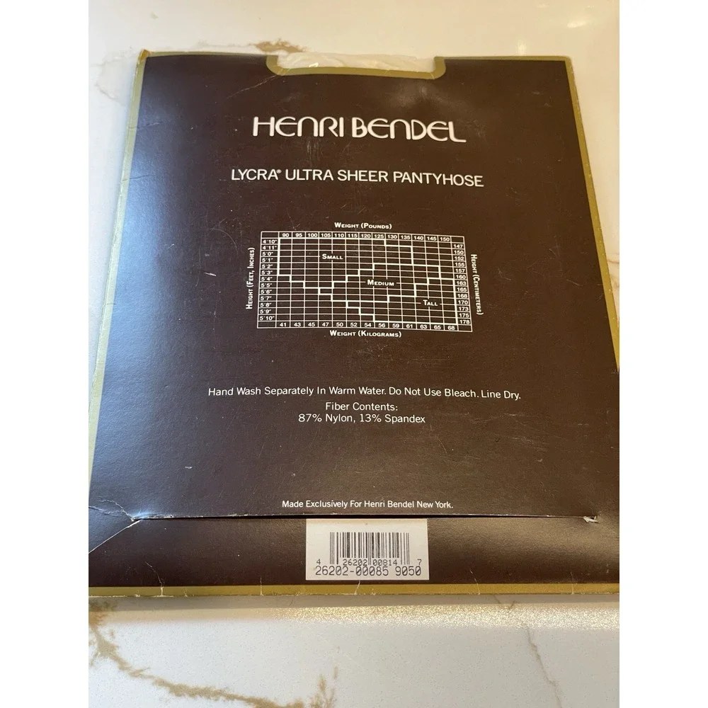 Vintage Henri Bendel Not Quite White/Ivory Tall Pantyhose Stockings Hoisery‎ New